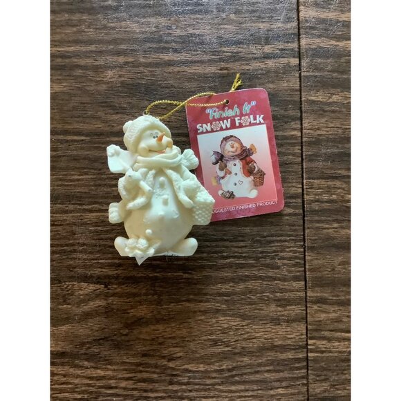 Don Mechanic Christmas Crafting Project Paint a Snowman Ornament 3.25” - Picture 7 of 7